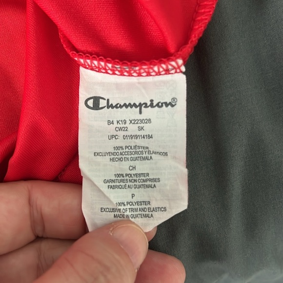 Champion Performance Short Sleeve Shirt Red Size Small - Picture 5 of 7